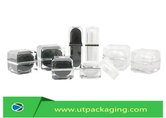 China China Supplier White black Acrylic Cream jar with Lid for Skin Care supplier