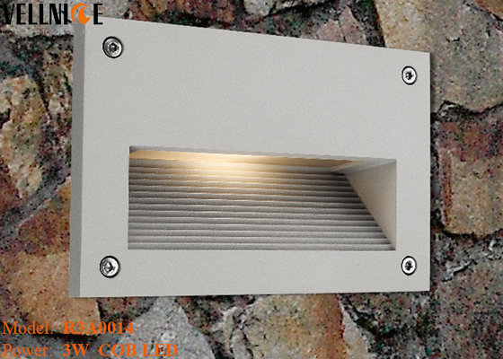 China Recessed Outdoor LED Step Lights , Rectangle Aluminum  Wall Lamp 3W 110 - 240V 50HZ supplier