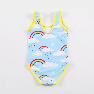 China Kid's  rainbow print  sport style swimwear one piece swimsuit supplier