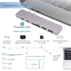USB Type-C HUB Adapter, 7-in-1 Multi Port Dongle for 2016 and Later MacBook Pro 13” and 15” with 4K , Thunderbolt 3