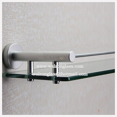 China Pencil Edge Clear Tempered/Toughened Glass for Bathroom Shelf supplier