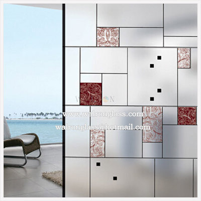 China china etching/sandblasted/acid etched Shower Door Glass supplier