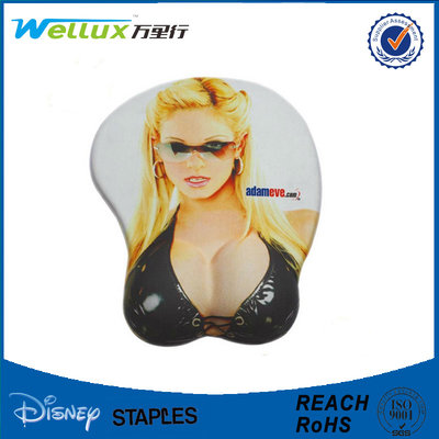 China 3D Bboob Breast Wrist Rest Mouse Pad Silk / Sublimation Printing Anti Corrosive supplier