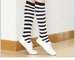 Elegant stripe patterned design polyester long socks in high quality for ladies