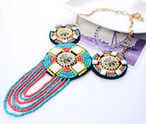 High Quality Long Tassel Seed Beads Necklace Fake Collar Chocker Necklac Statement Jewelry