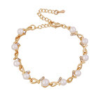 Top Selling Luxury Crystal 18k gold thin chain bracelet for wrist jewelry wholesale