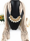 Fashion Pendant Scarf /scarf jewelry / pearl necklace scarf