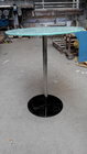 Toughened glass black round table glass coffee table