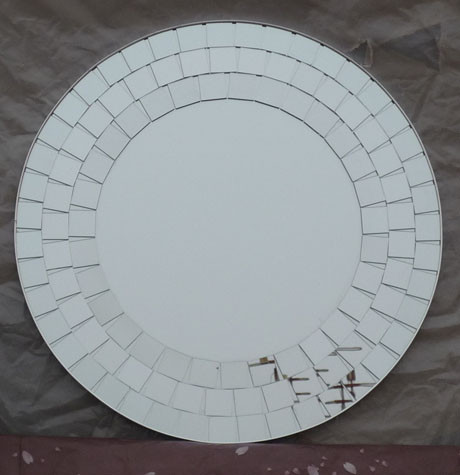 Decorative Mirror Small Squares lovella 65cm diameter beveled edge Glass wall Mirrors