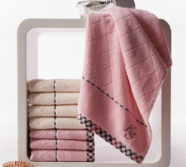Personalized expensive holiday pink cotton face velour towels