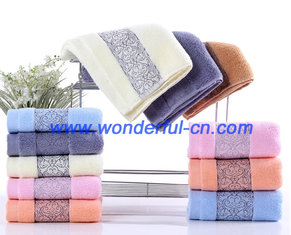 Bulk fluffy luxury embroidered organic cotton face turkish towels