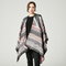 New European and American imitation cashmere cloak big frame jacquard open fork shawl