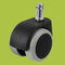 50mm big double wheel caster ring stem furniture casters with black and grey supplier