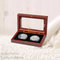 Affordable Good Quality Rosewood Color Collected Coins Storage Display Case with Window , Personalized Logo Brand. supplier