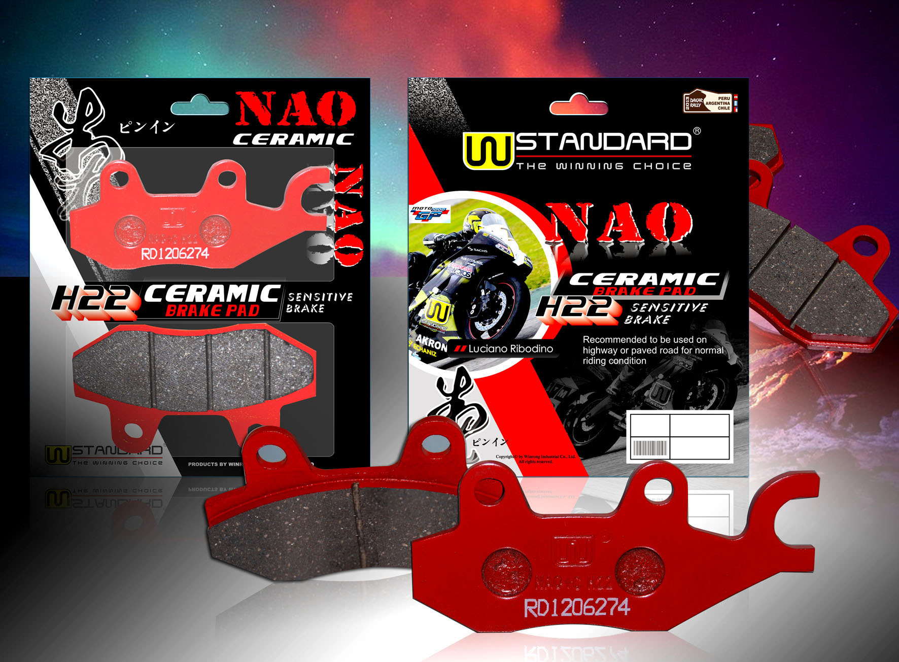 Motorcycle NAO+C Racing Brake Pad Set FA165