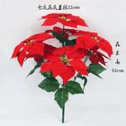 7 Heads Artificial Poinsettia Christmas Flowers