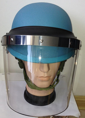 China UN blue Stell  Mich 2000   bullet proof helmet  with visor for Military Police supplier