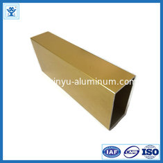 China Golden anodized aluminium profile furniture with plastic caps supplier
