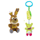 Custom High quality fashion cute rabbit ears plush toy fur keychain with fox Metal Buckle Key Ring women's bag pendent
