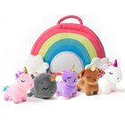 Unicorn Stuffed Animal - Cute Unicorn Presents Large 13" White Unicorns Plush Toy w Pink Wings Rainbow Hair
