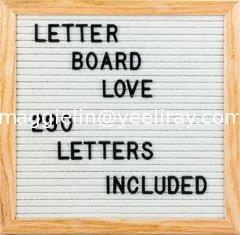10*10inch oak frame changeable slotted felt letter board with sign letterfolk 290 letters density board letter