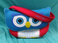 cute owl pattern children lunch bag tote / kids kindergarten neoprene school shoulder bag