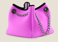5mm reusable neoprene shopping bag with metal chain handle, Leisure collapsible cooler bag