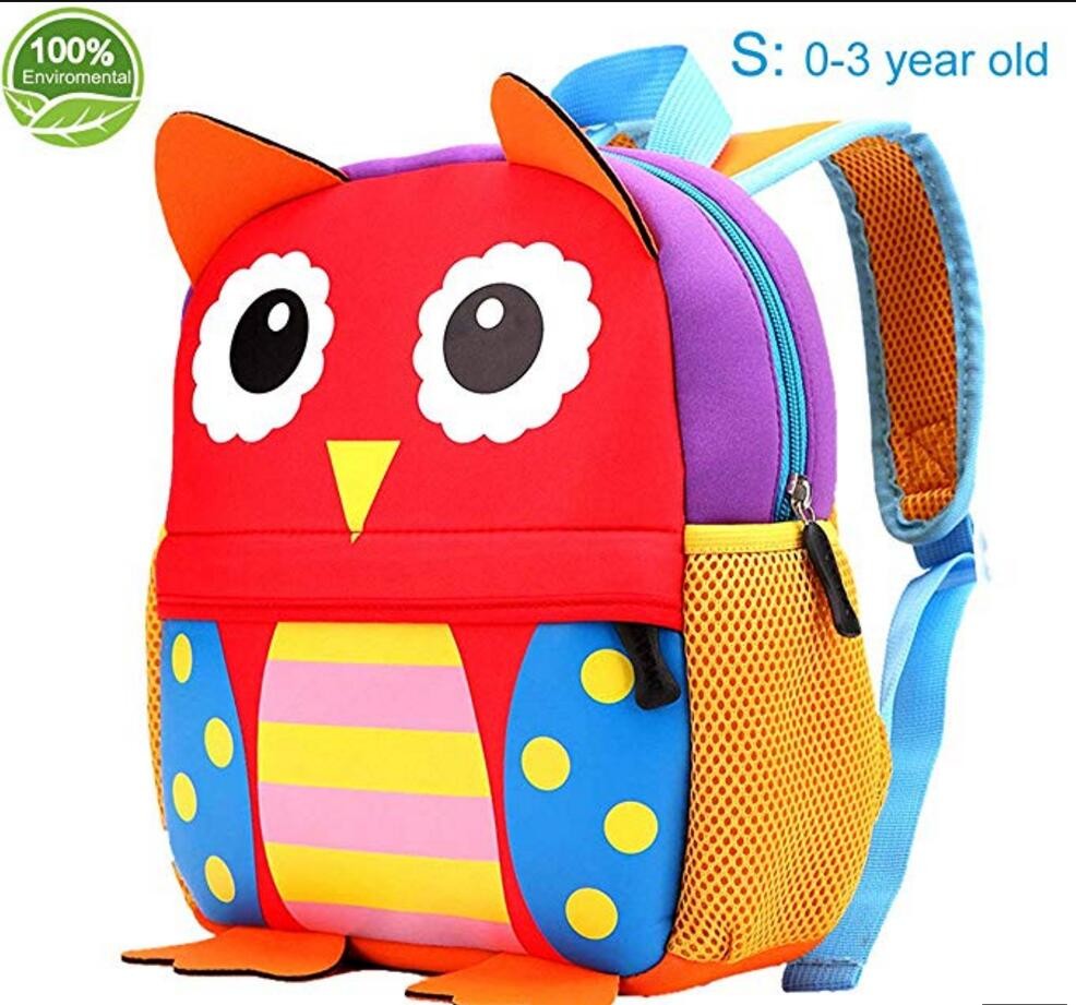 Friendly neoprene Little Kids Cute Animals Backpack Preschool Bags Waterproof for Toddler,kindergarten kids