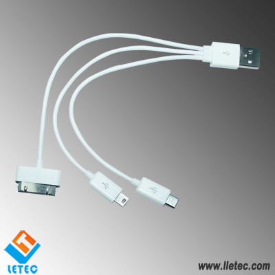 LA015 USB2.0 - Dock30pin+Micro USB + Mini USB Charging cable