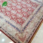 Red Color with Persian design European silk carpet/ rug Shanghai handmade silk rug 183x273cm