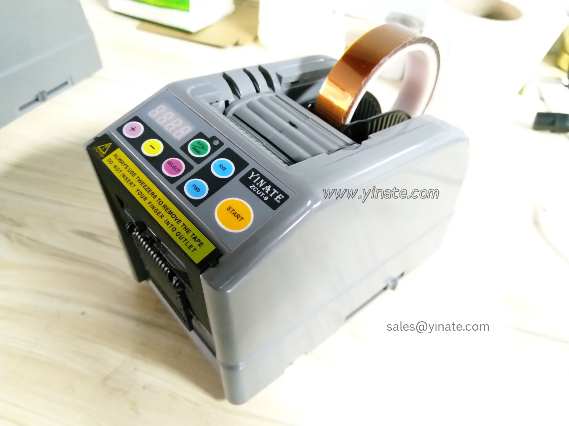 CE Grey 25W ZCUT-9 / ZCUT-9GR Automatic Packing Tape Dispenser Electric Metal Tape Dispenser Cutting Tape Machine