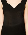 Maternity sexy black Midi dress in rib with sweetheart neck