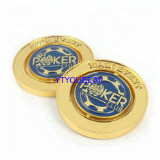 China Custom Club Logo Shiny Gold Plating Double Side Circle Shape Zinc Alloy Coin For Souvenir Gift supplier