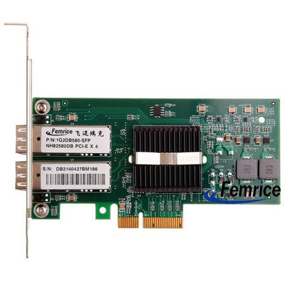 China Femrice PCIe x4 Intel 82576EB Gigabit Network Interface Card 1000Mbps Dual Port Gigabit Ethernet Server Network Adapter supplier