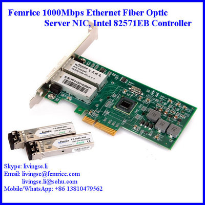 China 1 Gbps 2 Ports Gigabit Server Ethernet Network Card Femrice 10002PF supplier