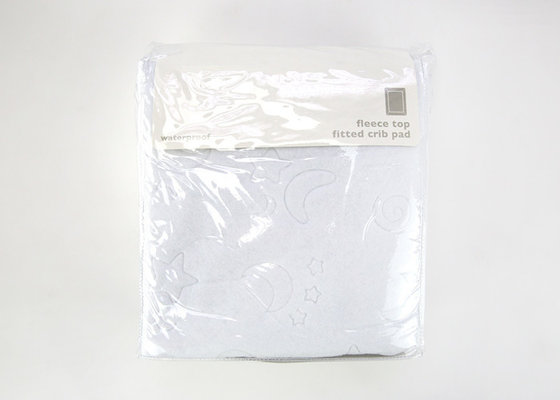 Non Woven Waterproof Crib Mattress Pad Fleece Top Fitted 100% Polyester Fabric