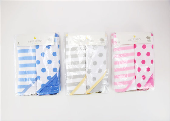Newborn Baby Swaddle Blankets 2pk Knit Terry Hooded Towel Ventilation 200G