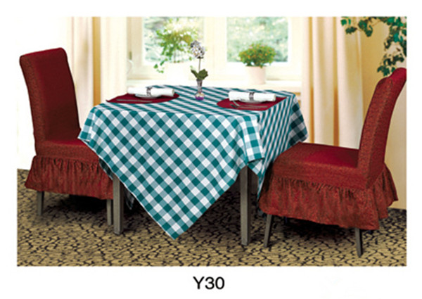 Wholesale luxury wedding party plaid table cloth (Y-30)