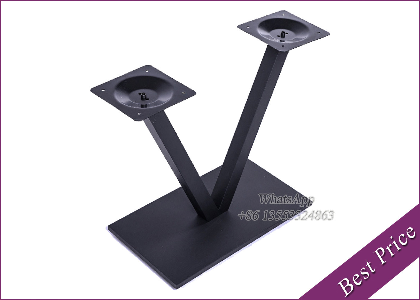 square and angular surface base with rectangular top Cast Iron Table (YT-25)