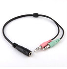 3.5mm 4-position/pole to dual 2x3 pole/position 3.5mm adapter cable