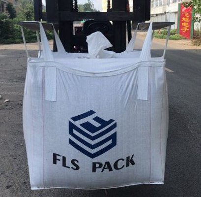 China Virgin Polypropylene Big Bags , White Empty Tonne Bags With Flat Bottom supplier