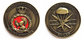 40mm diameter 3-d Double-sided sere school zinc alloy COIN with anque brass finish supplier