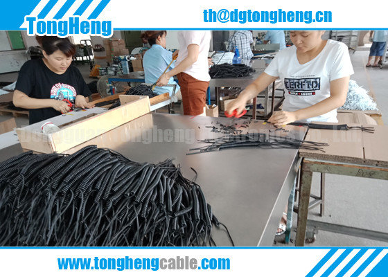 Good Quality Half Matt Black Colour Flexible Customized Spring Coiled Cable supplier