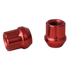 Red Locking Wheel Nuts 12x1.25 , Cone Spline Lug Nuts Carbon Steel Material