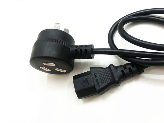 China Best 10A/16A  3pin black two side  power cable  0.5m-10m copper power cord supplier