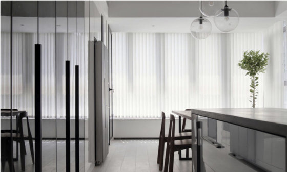 Waterproof flame retardant voile blind white vertical blind and curtain customized for home office