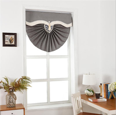 European style high-end grey Roman blinds bracket modern simple Customized  living room dining room solid color