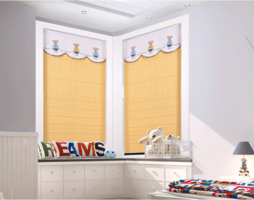 Cartoon fan shape blue pink Roman blinds track modern simple Customized for girls boys