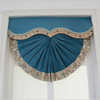European style light luxury fan shape velvet blue Roman blind blackout Customized for dinning room kitchen small window