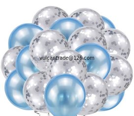 China Silver + Blue Balloons + White Balloons + Confetti Balloons w/Ribbon | Rosegold Balloons for Parties supplier